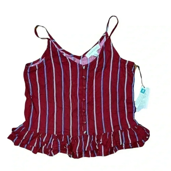 Treasure & Bond Striped Ruffled Girls Top - Picture 1 of 5